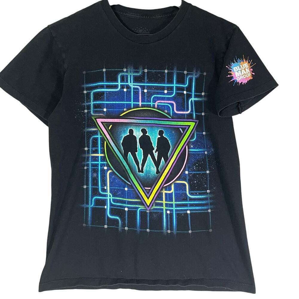 Blue Man Group T-Shirt Size S Womens Universal Studios Neon Graphic Tee‎